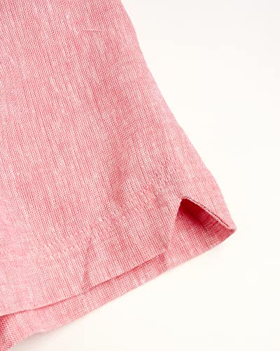 Ben Sherman Men's Linen Shirt - Classic Fit Short Sleeve Button Down Woven Linen Shirt (S-Xl), Size Large, Coral Rose #TOP3