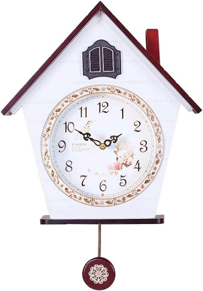 Wall Clock Home Living Room Wall Clock Automatically Closes Children Room Cuckoo Swing Clock for Bedroom/Living Room(White), Dingzhebo2022