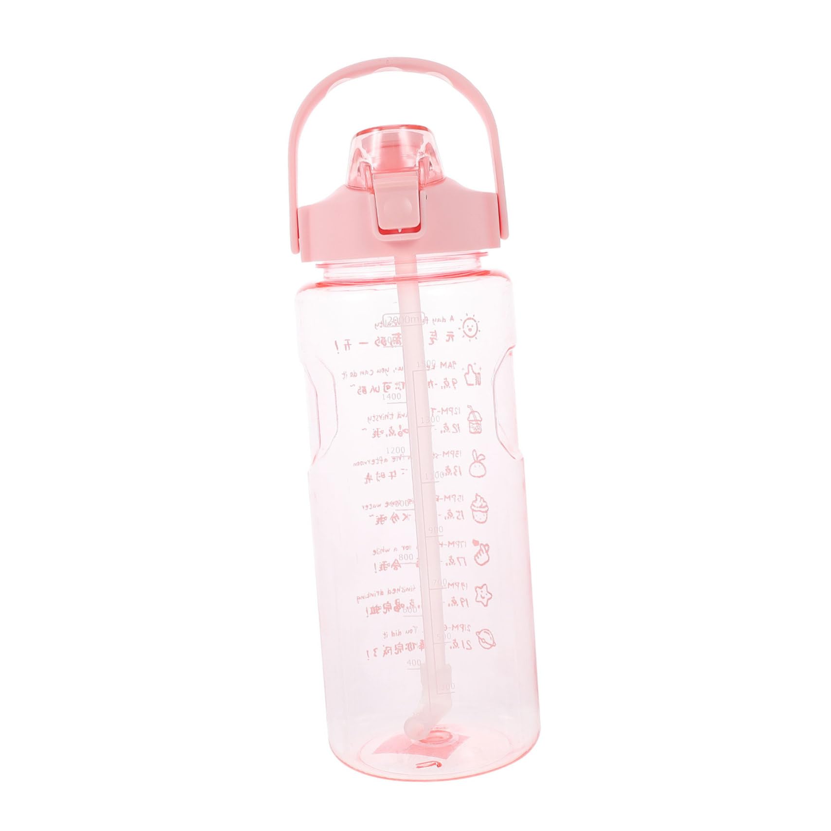 Mipcase Portable 2000ml Large Sippy Cup Collapsible Water Bottle Spill Proof Straw Cup Plastic