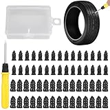 Linkstyle 60PCS Tire Plug Kit, Tire Repair Rubber Nails, Vacuum Tyre Repair Screws Fast Repair Kit with a Box, Screwdriver, for Car Motorcycle Truck ATV Tire Puncture Repair