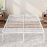 Allewie Full Size Bed Frame, 12 Inch Metal Platform Beds with Storage Space, No Box Spring Required and Easy Assembly, White