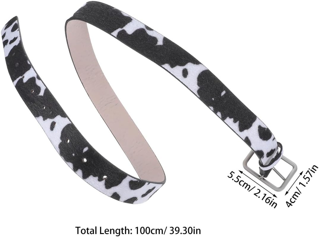 TENDYCOCO Adjustable Cowprint Belt Women Cowhide Print Pattern Pu Leather Belt Fashion Animal Print for Casual Party Dance Performance - Image 6