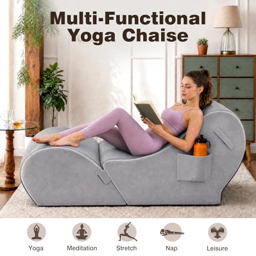 2-in-1 Yoga Chaise Sofa, Convertible Heart Shape for Stretching & Relaxing - image 5