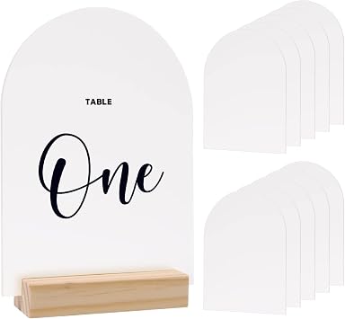 5x7 Inch Frosted Arch Acrylic Blank Sign | 10 Pack Frosted Arch Blanks Acrylic Sheets1/8 inch Thick, DIY Wedding Table Numbers, Perfect as Arched Modern Wedding Table Sign, Events& Parties