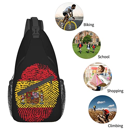 Mochila tipo bandolera unisex negra miniatura 7