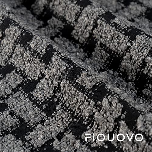 Fiouovo Striped Boucle Throw Pillow Covers 20X20 Decorative Pillows For Bed Square Couch Pillows For Living Room Textured Accent Pillows Luxury Cushion Cases For Sofa Set Of 1, Grey And Black #TOP2