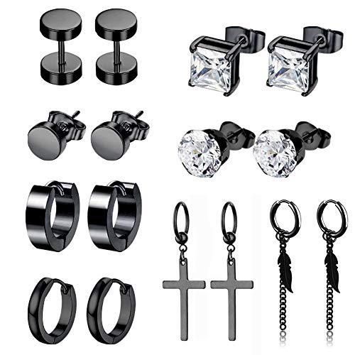 EVBEA 5-10 Pares Pendientes Para Mujeres Hombres Adolescentes Kpop Colgante Aro Largo...