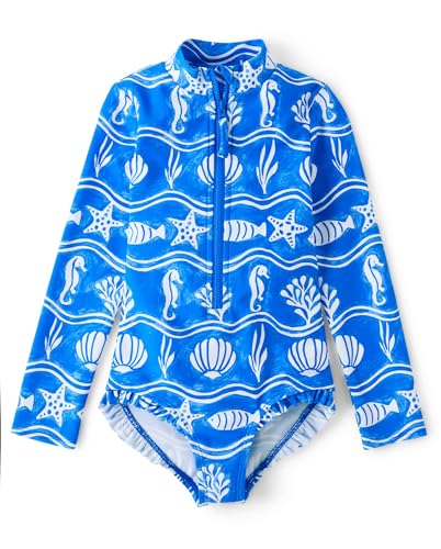 Image of Gymboree Girls and Toddler Long Sleeve Rashguard One Piece Swimsuit