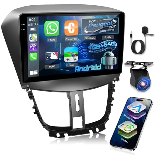 Radio para coche Android con cámara de marcha atrás para aparcar seguro tu Peugeot 207