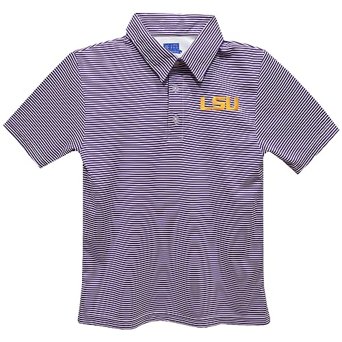 Vive La Fete Polo Shirts for Boys 100% Polyester - Embroidered Stripes Short Sleeve Polo Boys Shirt