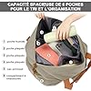 Vllcsla Sac de Weekend Homme Imperméable, 32,2 L, Sac de Sport de Voyage Homme Imperméable, Sacs de Week-End Grand avec Compartiment à Chaussures, Poche Humide, Sacs de Bagage pour Natation, Kaki #3