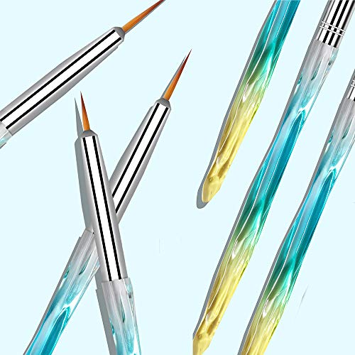 MWOOT 10 Stück Nailart Pinsel, Nagelkunst Zeichnen Nagelpinsel, Nageldesign Linien Pinselset für Gelnägel, Nagel-Beauty… – Bild 4