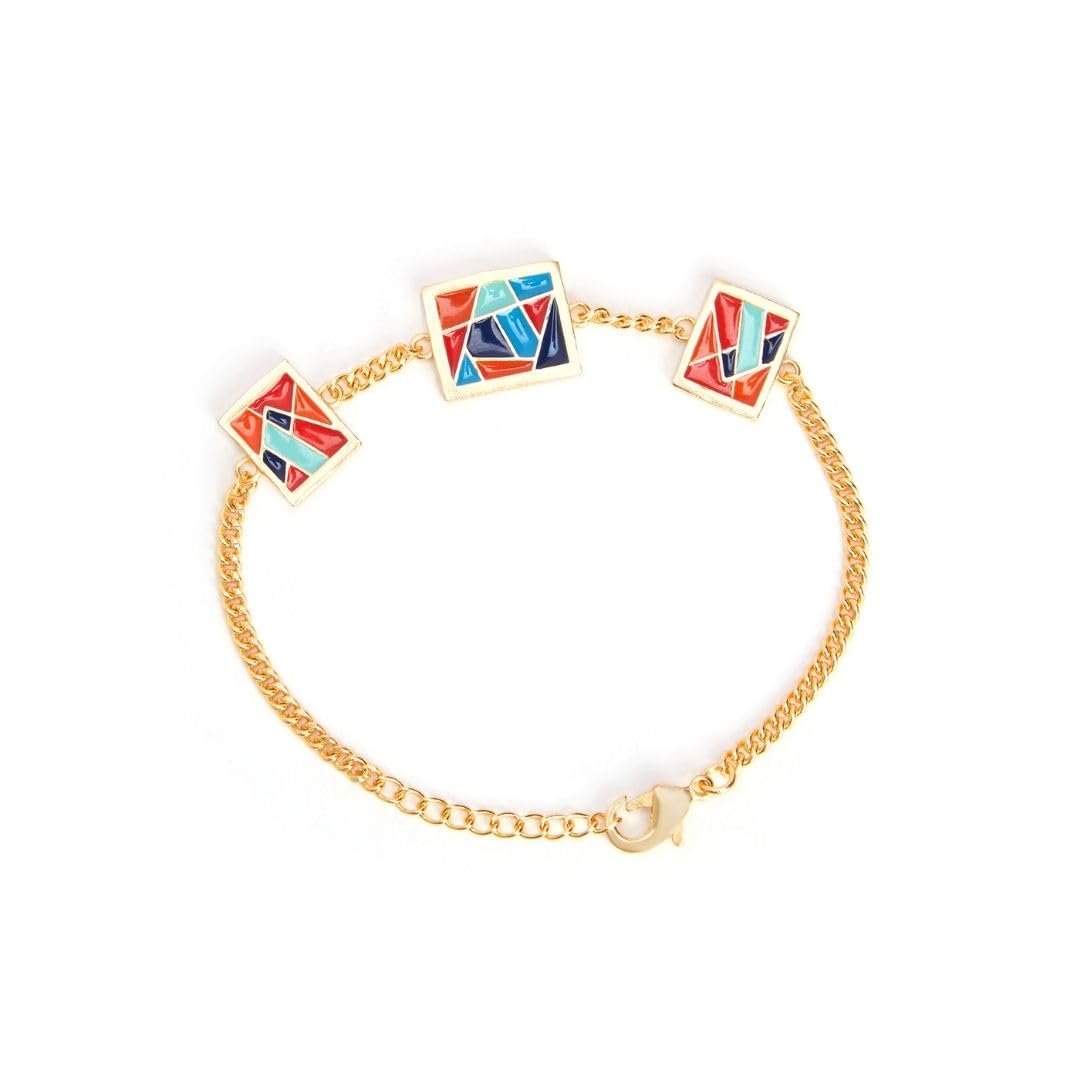 The Ethereal Store - Red and Blue Wedge Bracelet