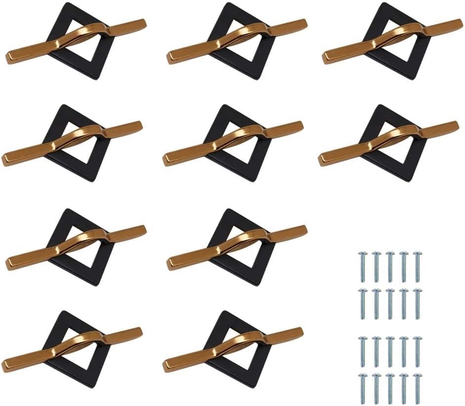 VOLO Rose Gold/Black Cabinet Knob/Wardrobe Door Knobs/Cupboard Drawer Pull Handle/Kitchen Drawer Knob(Knob_S-167_Rose Gold, 10 Pcs)