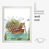 Der Kunstdruck wird fertig eingerahmt in der oben gewählten Rahmenfarbe komplett mit Antireflex-Acrylglas geliefert.