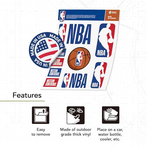 Autocollant vinyle Ligue NBA type 2-1 pour gourde et voiture - 4