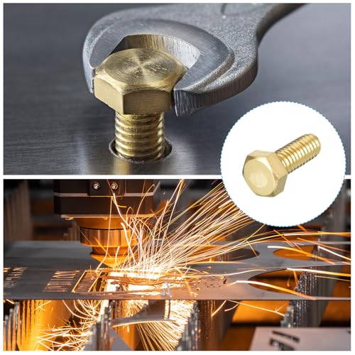 Image of METALLIXITY Hex Head Screw Bolt (5 /16-18x3 /4 inch) 5Pcs, Brass Fully Threaded Solid Brass Hex Bolts Machine Screws - for Machinery Repair
