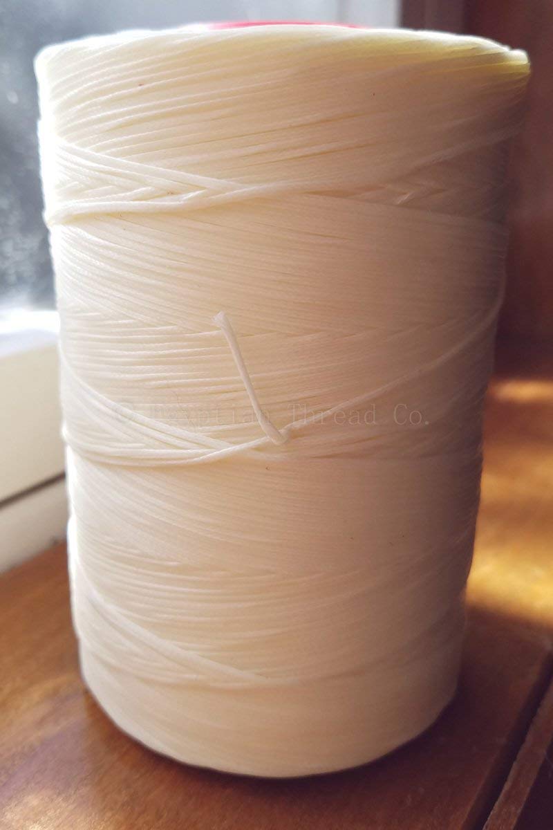 0.8mm Ritza 25 Tiger Thread - Braided Polyester Thread - Waxed for Leather Hand Sewing - Made in Germany - Full Factory Sealed Spools Manufactured by Julius Koch - 500 Meters, Cream - JK6