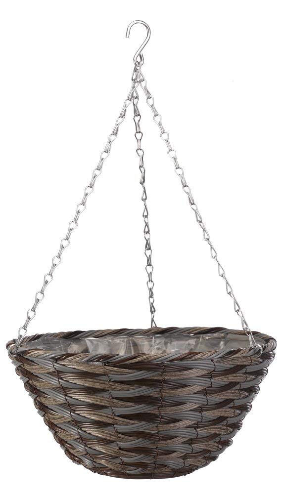 Smart Garden Pinto Faux Rattan Hanging Basket - 35Cm