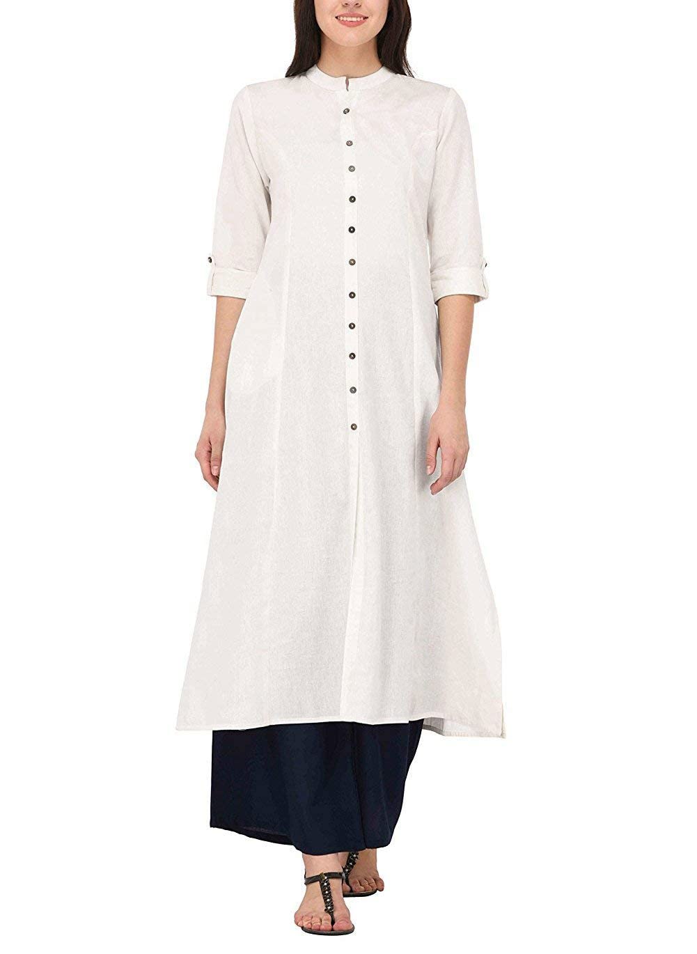 DESIGN - Robe Courte Et Sans Manches Avec Fente Et Boutons Sur Le Cote Sauge