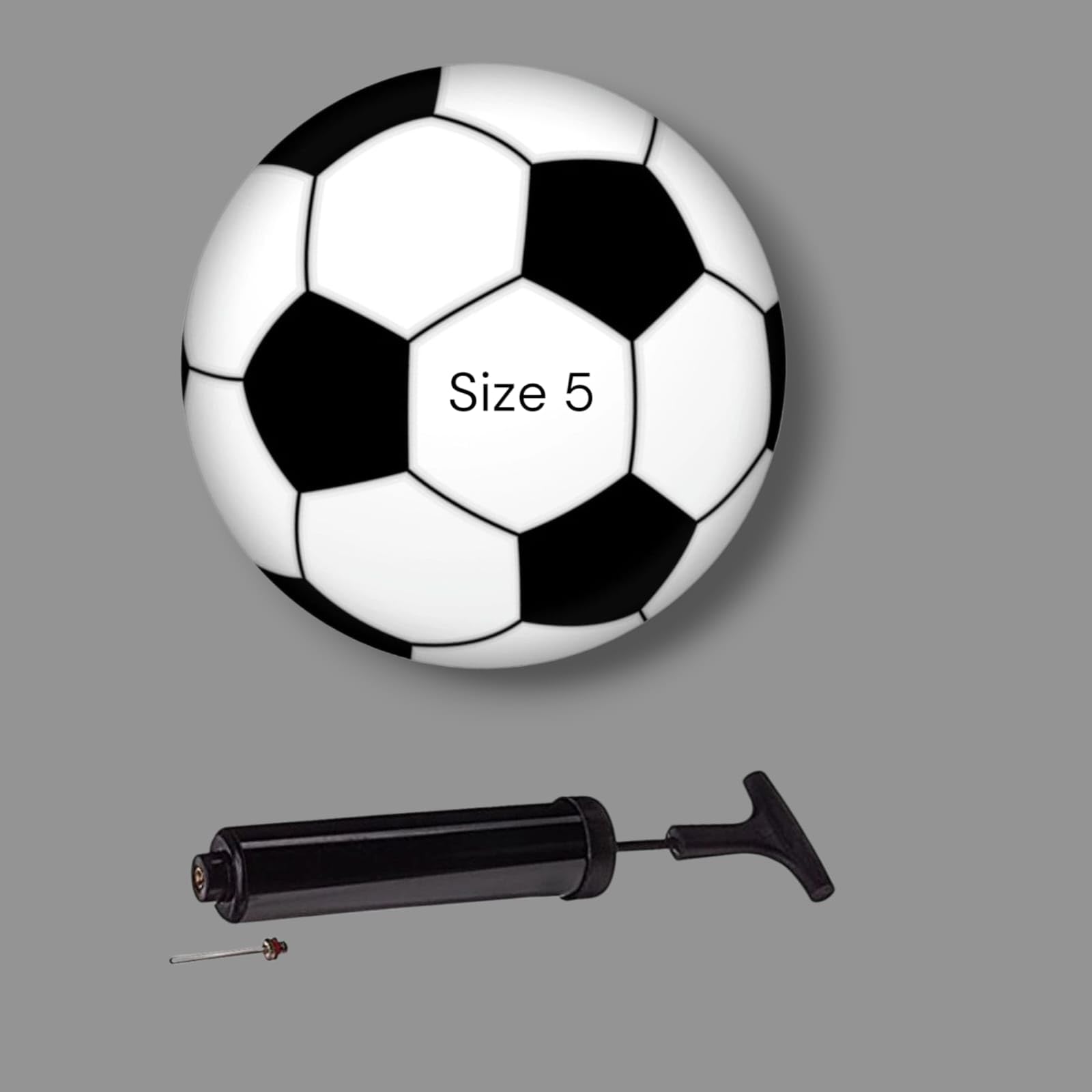 Size 5 Soccer Ball with Hand Air Pump, Classic Black and White Football, Standard Match Training Ball-picture-28