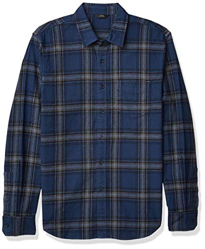 Joe's jeans men's relaxed orimono button down shirt, blue/grey pl…