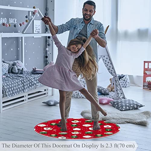 Tapis de Noël imprimé hérisson format rond 39,4 pouces - 4