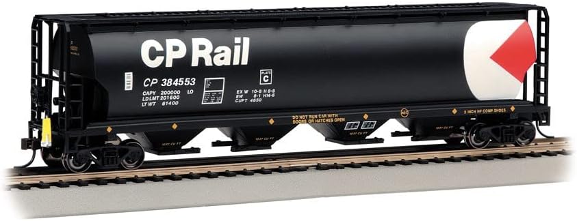 Bachmann Trains - Canadian 4-Bay Cylindrical Grain Hopper with Flashing END of Train Device - CP Rail #384553 - HO Scale