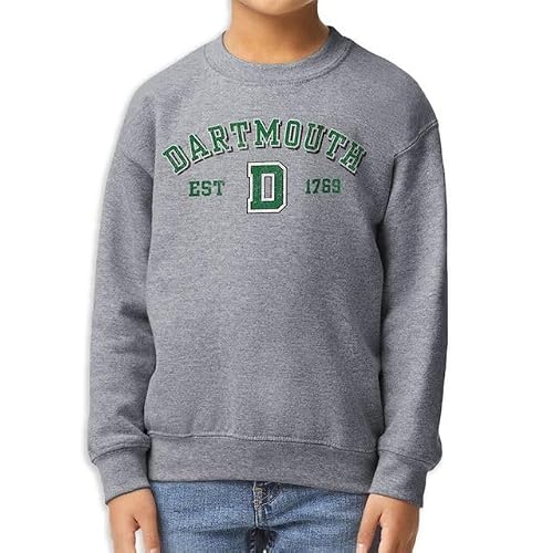 Barnesmith Dartmouth College Big Green Unisex Youth Crewneck Sweatshirt, Vintage, Sport Grey, Small