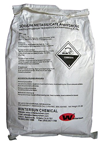 Sodium Metasilicate Anhydrate [Na2SiO3] [CAS_6834-92-0] Solid (50 Lbs Bag) by Wintersun Chemical