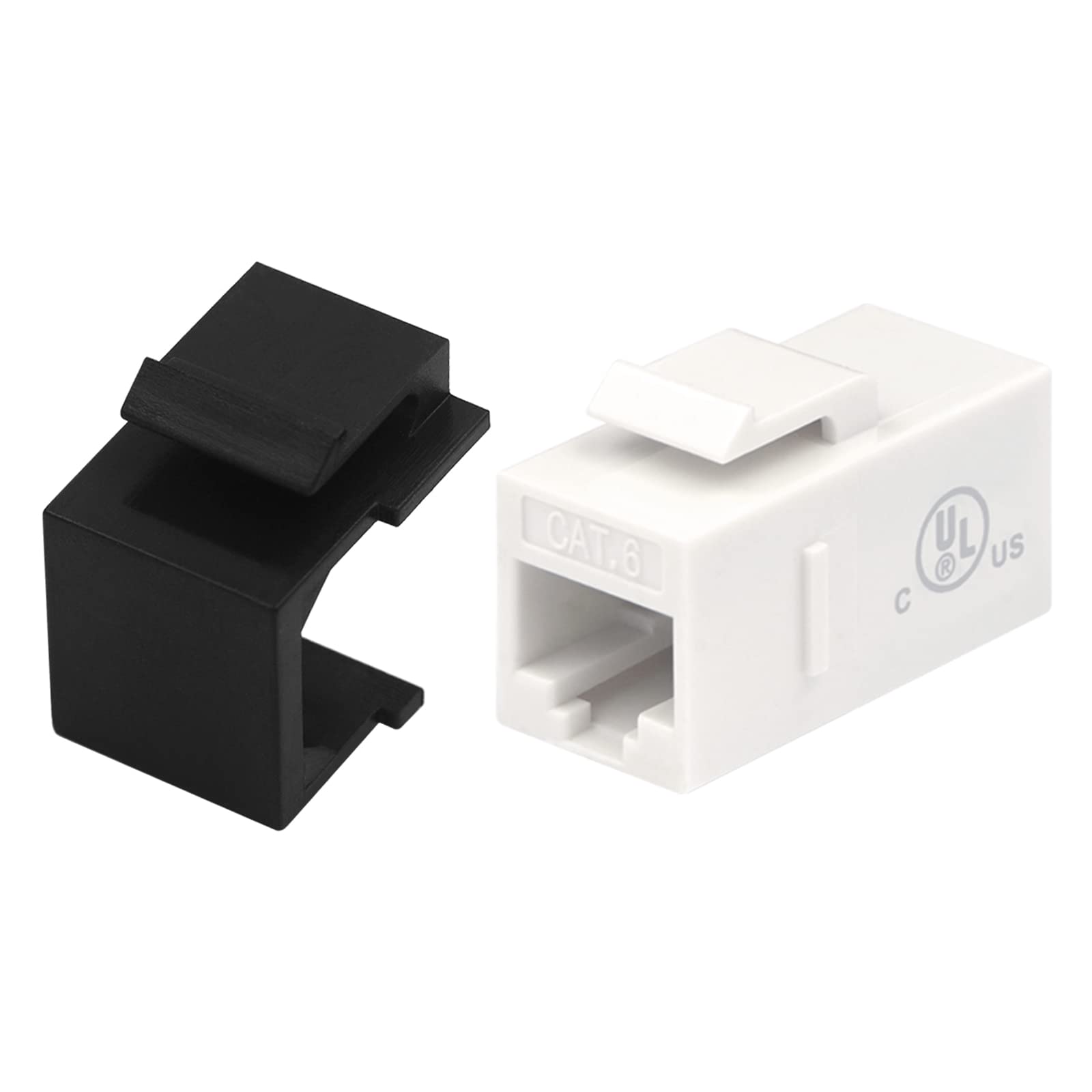 VCE Cat6 Keystone Jack Toolless 25-Pack, Slim Profile RJ45 Jack Insert