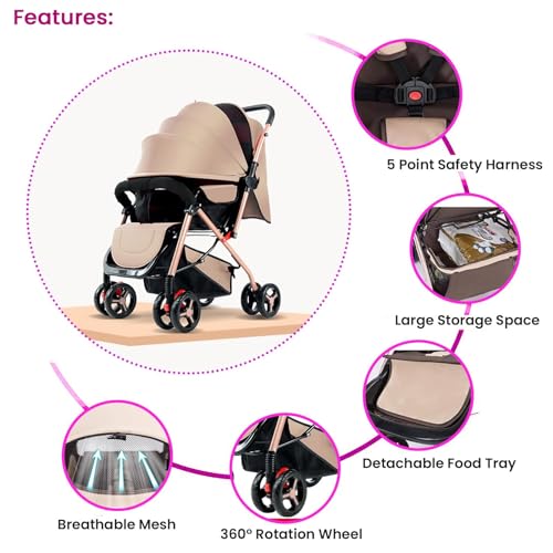 Image of SAFE-O-KID BABY FULL CANOPY STROLLER