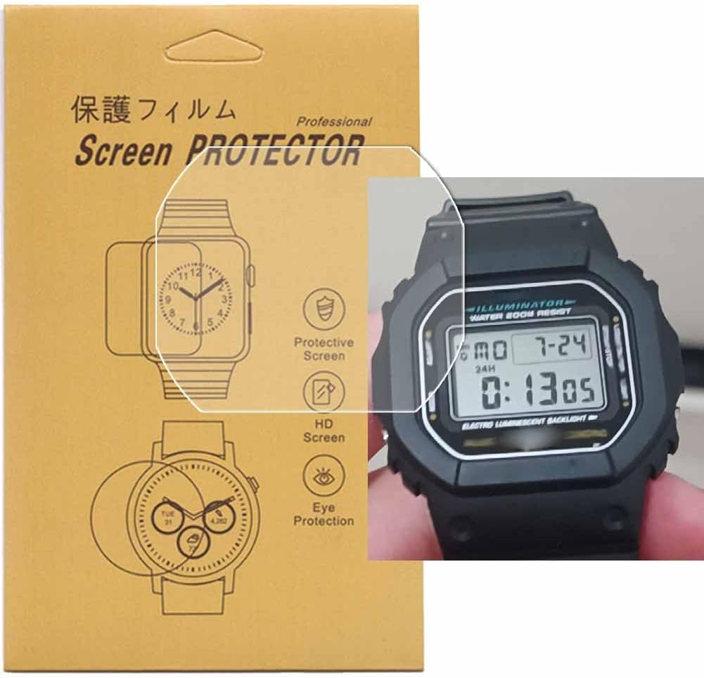 3-Pcs TPU Screen Protector For DW5600 GW-B5600 Watch, Full Coverage Screen Protector HD Clear Anti-Bubble and Anti-Scratch For (DW-5600)