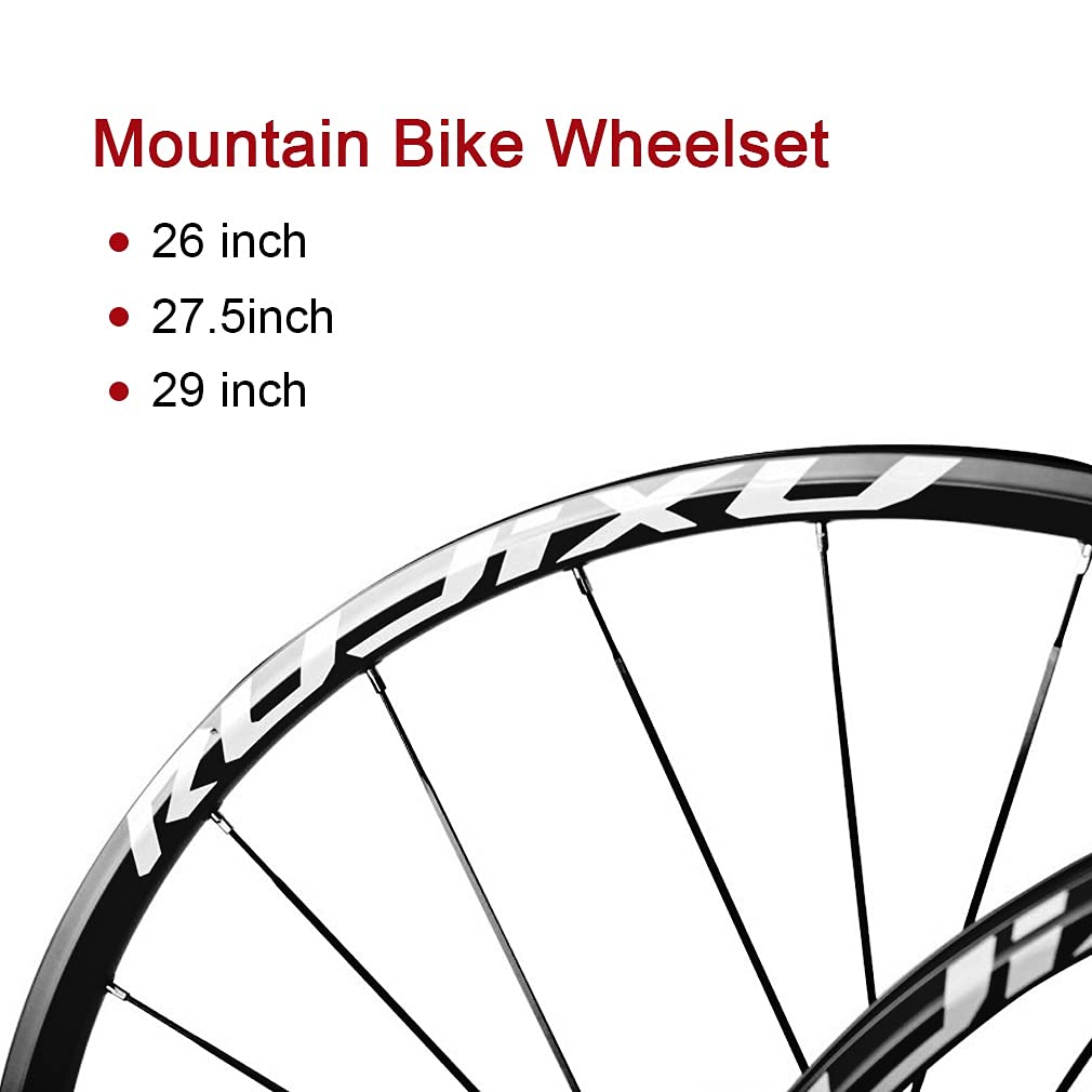 26 27.5 29 Pulgadas Juego Ruedas Bicicleta Montaña Doble Pared De Llanta 24H MTB Rueda Delantera Y Trasera Carbono Buje Eje Pasante Freno Disco 7 8 9 10 11 Velocidad (Color : Red hub, Size : 27.5")