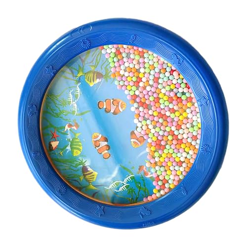 Alomejor Tambour Océanique à Perles Ondulées, Instrument de Musique en Plastique, Design Attrayant, Tambour Sonore Léger pour Enfants et Adultes (Motif Poisson Bleu 6 Pouces)