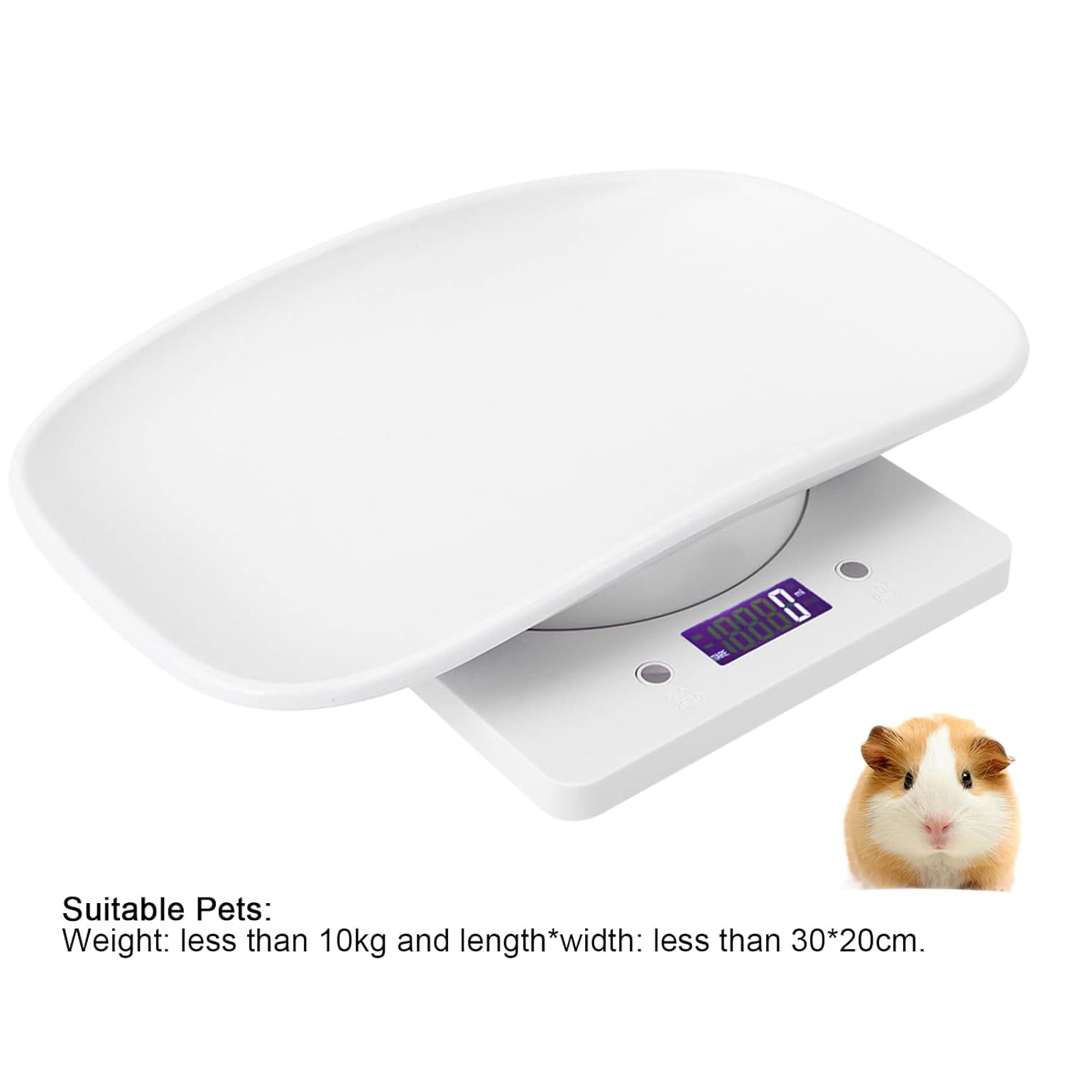 Bilancia Digitale di Alta Precisione per Animali Domestici 10 kg/1 G, Bilancia Portatile A LED per Cani, Gatti E Cuccioli, Bilancia da Cucina Ideale per Pesare con Precisione Cibo E Animali.