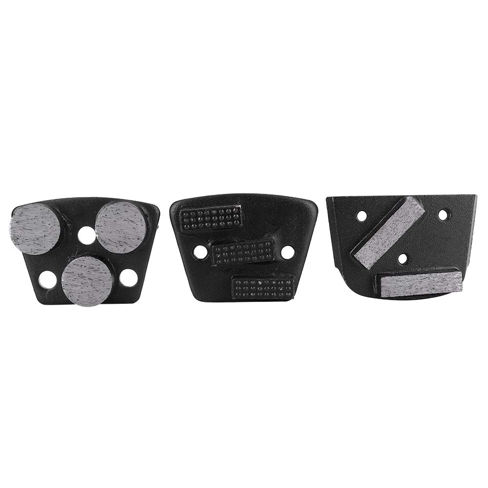 3Pcs Floor Polisher Pads Set, Grinding Tools for Concrete Epoxyresin Floor, Grinding Block with Strip and Cylindrical Teeth, sturdy and Practical, outstanding for Roug