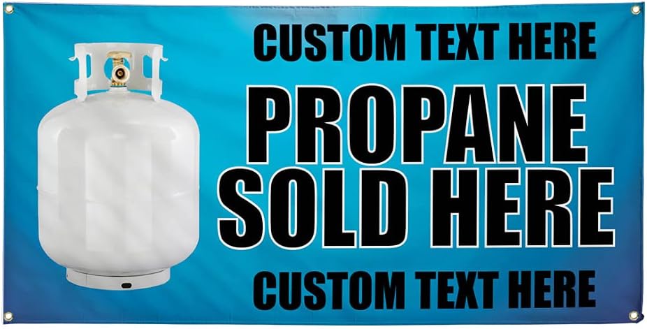 Vinyl Banner Multiple Sizes Propane Sold Here A Advertising Printing Business Outdoor Weatherproof Industrial Yard Signs 4 Grommets 16x40Inches