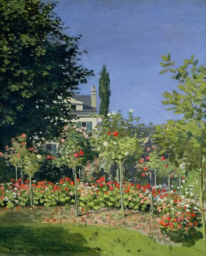 Poster Claude Monet Jardin fleuri à Sainte Adresse pour illuminer un salon contemporain 60x90cm