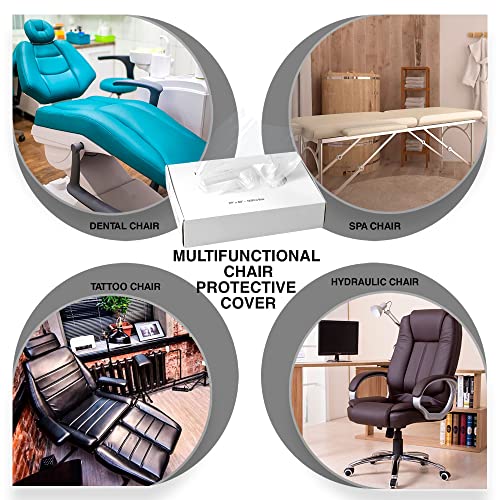 Pruvade Dental Full Chair Covers - 29" X 80" |Box Of 125| Disposable Clear Plastic Sleeve Protectors, Waterproof Plastic Cover Sleeves For Dental Chair, Seat, Headrest, Tattoo Chair And Hydraulic Bed #TOP3