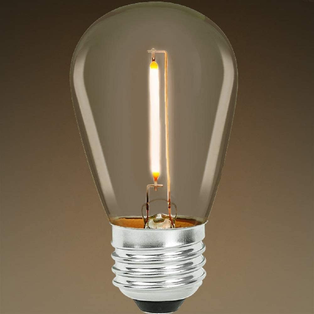 Bulbrite (10 Pack) 776684, LED Filament Light Bulb for String Lights, Amusement Parks, Signs and Displays, 0.7 Watts S14 2400k Sunset Light