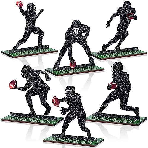 Geetery 6 Pcs Football Party Table Decoration Wooden Football Table