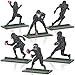 Geetery 6 Pcs Football Party Table Decoration Wooden Football Table Sign Football Player Silhouette Centerpieces Rugby Party Tiered Tray Decor for Fans Club Football Birthday Tailgate Party Supplies