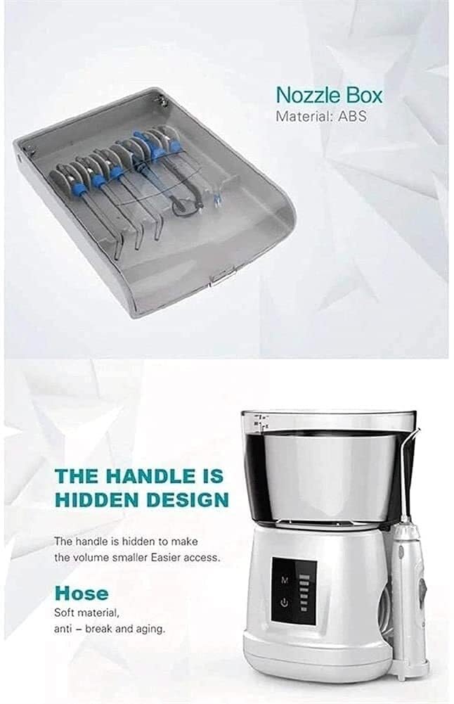 Irrigatore Orale Professionale da banco Elettrico for Denti, idropulsore Dentale da 1000 ml, Famiglia di idropulsori dentali Professionali con 6 Punte a Getto multifunzionali