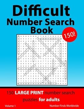 Paperback Difficult Number Search Book: 150 large print number search puzzles for adults Book