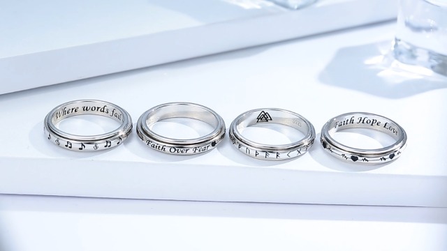 Amazon.com: JZCOLOR 925 Sterling Silver Spinner Fidget Ring for