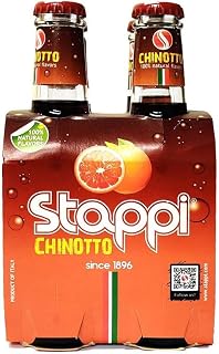 Stappi Chinotto Soda 4 x 6.7 fl oz. (200ml) "Stappi" [Italian Import] Sparkling Juice Beverage for Spirits | Non-Alcoholic Bitter Aperitif Cocktail Mixer| Citrus Chinotto Italian Drink Soda