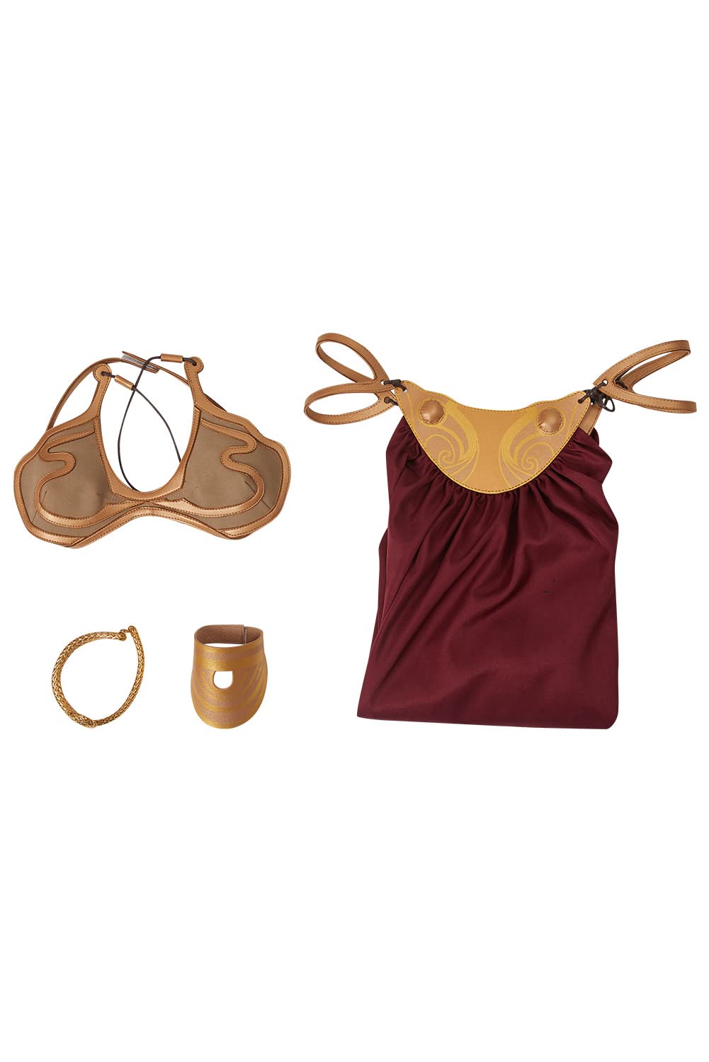 Xikaufo Adult Princess Slave Outfit Bikini Carnival Cosplay Costume Dress Gold Bra Halloween Party Costume Outfits for Women: Medium