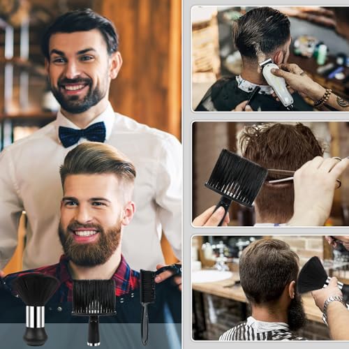 3 Stück Friseurbürste, Nackenpinsel Set, Friseur Bürste, Friseur Pinsel, Haarpinsel Barbierbürst, Soft Friseur Haarpinsel, Barber-Zubehör, für Friseursalon Haarreinigung.