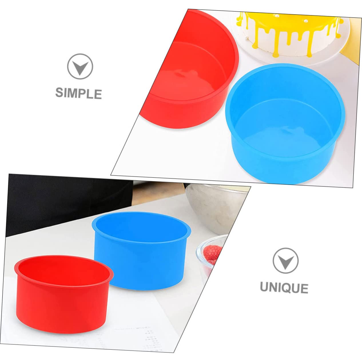 Abaodam 16pièces Moules Silicone Antiadhésifs Pour Gâteaux Tins De Cuisson Ronds Pour Mousse Et Muffins De Cuisson Pour Fêtes Et Événements Spéciaux